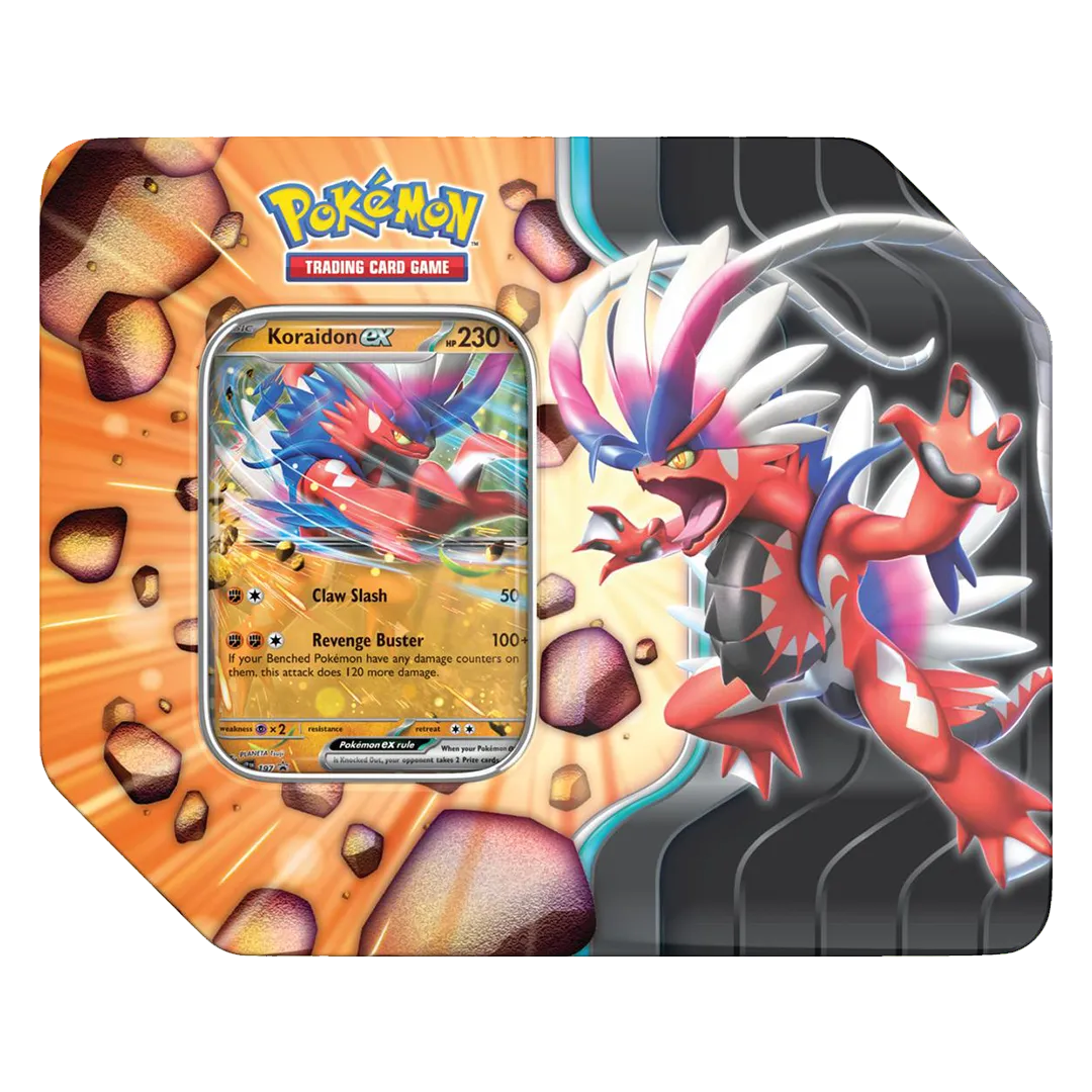 Pokémon Slashing Legends Tin Zacian ex - Koraidon ex
